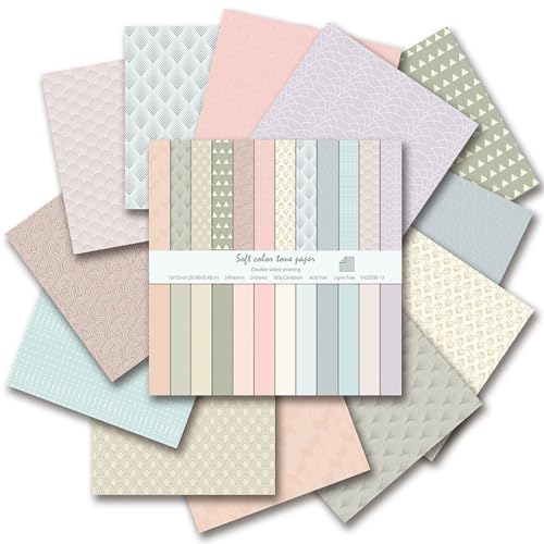 24 Blatt Boho Muster Scrapbook Papier Set, 30x30 Scrapbooking Papier Doppelseitige Designer Paper Bastelpapier für DIY Fotoalbum Handwerk Origami Hintergrund Dekorative, 24Designs (B, 30x30cm) von MIATTCLD