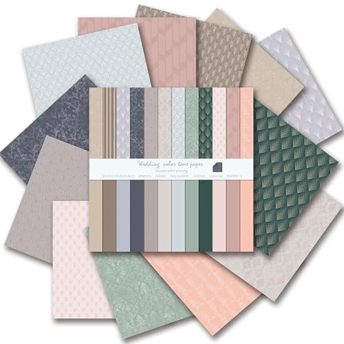 24 Blatt Boho Muster Scrapbook Papier Set, 30x30 Scrapbooking Papier Doppelseitige Designer Paper Bastelpapier für DIY Fotoalbum Handwerk Origami Hintergrund Dekorative, 24Designs (C, 30x30cm) von MIATTCLD