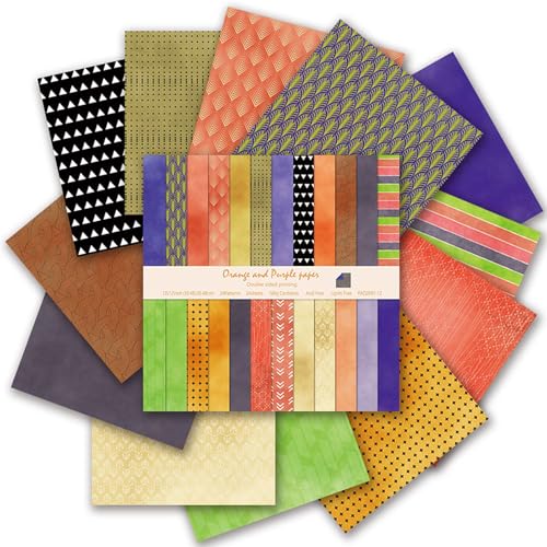 24 Blatt Boho Muster Scrapbook Papier Set, 30x30 Scrapbooking Papier Doppelseitige Designer Paper Bastelpapier für DIY Fotoalbum Handwerk Origami Hintergrund Dekorative, 24Designs (D, 30x30cm) von MIATTCLD