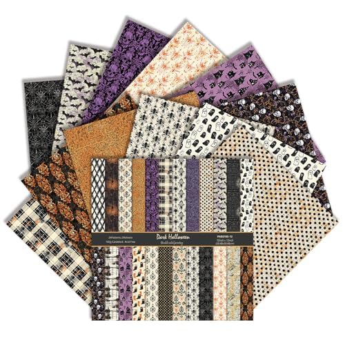 24 Blatt Halloween Musterpapier 12 Designs Scrapbook Papier, 12x12In Doppelseitige Decoupage Papier Block Dekorpapier Bastelpapier für Scrapbook Karte Herstellung Hintergrundpapier (A, 30.5 x 30.5cm) 24 Blatt Halloween Musterpapier 12 Designs Scrapbook Papier, 12x12In Doppelseitige Decoupage Papier Block Dekorpapier Bastelpapier für Scrapbook Karte Herstellung Hintergrundpapier (A, 30.5 x 30.5cm) von MIATTCLD