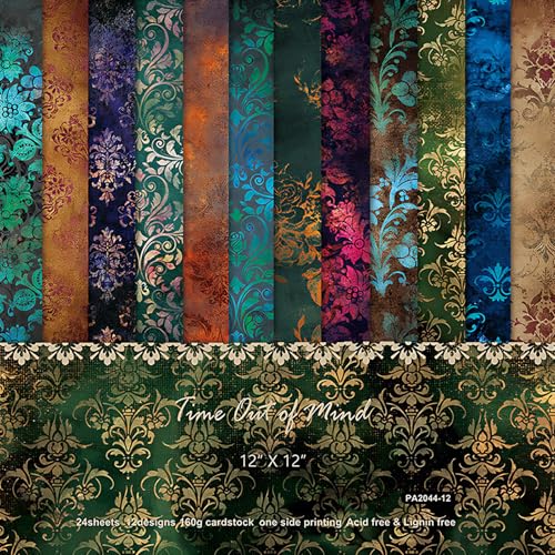 24 Blatt Vintage-Scrapbooking-Papier, 30,5 x 30,5 cm, einseitiges Muster, dekorativer Hintergrund, Kartonpapier für DIY-Kunstkarten, Scrapbooking, Fotoalbum, Dekoration, Geschenk, Dekoration 24 Blatt Vintage-Scrapbooking-Papier, 30,5 x 30,5 cm, einseitiges Muster, dekorativer Hintergrund, Kartonpapier für DIY-Kunstkarten, Scrapbooking, Fotoalbum, Dekoration, Geschenk, Dekoration von MIATTCLD