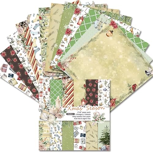 48 Stück Scrapbook Papierblöcke, 24 Designs Dekoratives Designpapier Block, Einseitiges Kartonpapier Bastelpapier Scrapbooking DIY-Hintergrund, 15,2 x 15,2 cm (B, 15,2 x 15,2 cm) von MIATTCLD