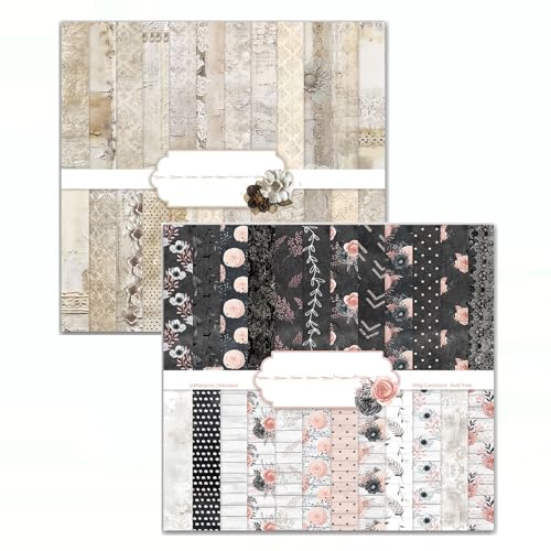 48 Stück Designpapier Block mit Muster Doppelseitiges Scrapbook Papier Decoupage Papier Hintergrundpapier Dekorpapier Bastelpapier für Alben DIY Kartenherstellung Journaling (D, 30.5x30.5 cm) von MIATTCLD