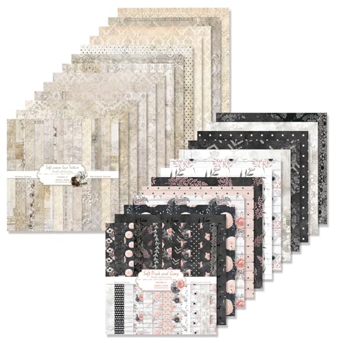 48 Stück Designpapier Block mit Muster Doppelseitiges Scrapbook Papier Decoupage Papier Hintergrundpapier Dekorpapier Bastelpapier für Alben DIY Kartenherstellung Journaling (D, 30.5x30.5 cm) von MIATTCLD