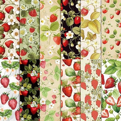 Erdbeer Muster Decoupage Papier Block, 30 X 30 cm doppelseitiges Scrapbooking Paket, 24 Blätter/12 Designs Obst Dekorpapier Karte Bastelpapier, Tagebuch Scrapbook DIY Kartenherstellung Papier Erdbeer Muster Decoupage Papier Block, 30 X 30 cm doppelseitiges Scrapbooking Paket, 24 Blätter/12 Designs Obst Dekorpapier Karte Bastelpapier, Tagebuch Scrapbook DIY Kartenherstellung Papier von MIATTCLD