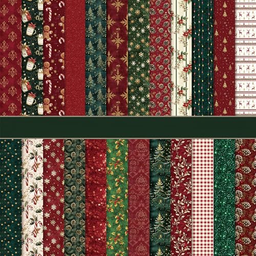 MIATTCLD Scrapbook-Papier, Winter-Muster, für Scrapbooking, 24 Blatt, doppelseitig, bunt, Urlaub, dekoratives Bastelpapier für Junk-Tagebücher, Grußkarten, Dekoration (B, 30,5 x 30,5 cm) von MIATTCLD