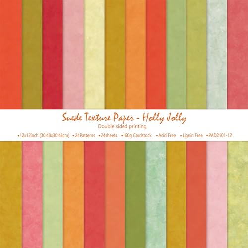 MIATTCLD Scrapbook-Papier, Winter-Muster, für Scrapbooking, 24 Blatt, doppelseitig, bunt, Urlaub, dekoratives Bastelpapier für Junk-Tagebücher, Grußkarten, Dekoration (E, 30,5 x 30,5 cm) von MIATTCLD