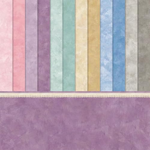Scrapbook Paper 15 x 15cm Decoupage Papier, 48 Blätter Doppelseitiges Farbiges Musterpapier, 12 Designs Dekoratives Bastelpapier Cardstockpapier Fotoalbum Hintergrund DIY Karte Making Supplies von MIATTCLD