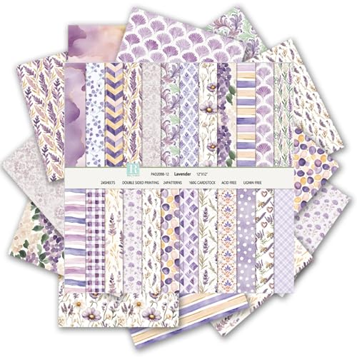 Scrapbook-Papier, Boho-Muster, für Scrapbooking, doppelseitig, florales dekoratives Bastelpapier, MIATTCLD 24 Blatt, Scrapbook-Hintergrundpapier für Fotoalbum, Tagebuch, Dekoration, Lila, 30,5 x 30,5 Scrapbook-Papier, Boho-Muster, für Scrapbooking, doppelseitig, florales dekoratives Bastelpapier, MIATTCLD 24 Blatt, Scrapbook-Hintergrundpapier für Fotoalbum, Tagebuch, Dekoration, Lila, 30,5 x 30,5 von MIATTCLD