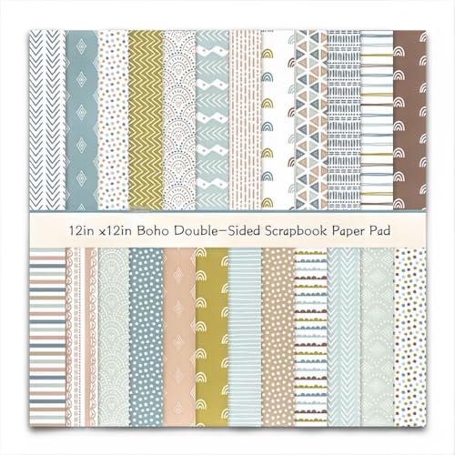 Scrapbooking-Papier mit Boho Muster, 24 Blatt Dekorpapier Decoupage Papier Block Stamperia doppelseitiges Bastelpapier für DIY Kartenherstellung, Alben, Bullet Journals, 30.5x30.5 cm Scrapbooking-Papier mit Boho Muster, 24 Blatt Dekorpapier Decoupage Papier Block Stamperia doppelseitiges Bastelpapier für DIY Kartenherstellung, Alben, Bullet Journals, 30.5x30.5 cm von MIATTCLD