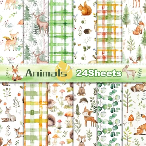 Waldtiere Scrapbooking-Block, 24 Blätter/12 Designs Dekorpapier Doppelseitiges Bunte Dekorative Journal Bastelpapier DIY Kartenherstellung Papier, 30 x 30 cm Waldtiere Scrapbooking-Block, 24 Blätter/12 Designs Dekorpapier Doppelseitiges Bunte Dekorative Journal Bastelpapier DIY Kartenherstellung Papier, 30 x 30 cm von MIATTCLD