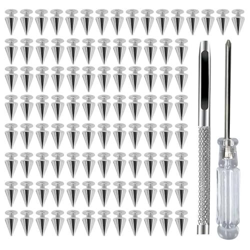 MICFENY 100 Stück stabile Metall-Spikes, Schraubverschluss für Punk-Stile, Kleidung und Lederprojekte MICFENY 100 Stück stabile Metall-Spikes, Schraubverschluss für Punk-Stile, Kleidung und Lederprojekte von MICFENY