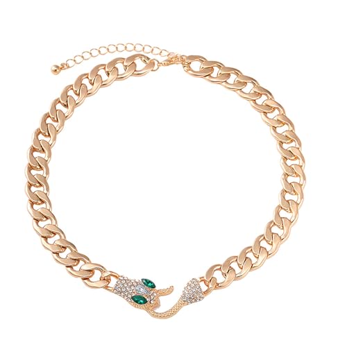 MICFENY Edgy Pythons Charm Choker Halskette mit schwarz-silberfarbenem Zirkon kubanische Gliederkette für Anime-Ästhetik-Looks MICFENY Edgy Pythons Charm Choker Halskette mit schwarz-silberfarbenem Zirkon kubanische Gliederkette für Anime-Ästhetik-Looks von MICFENY