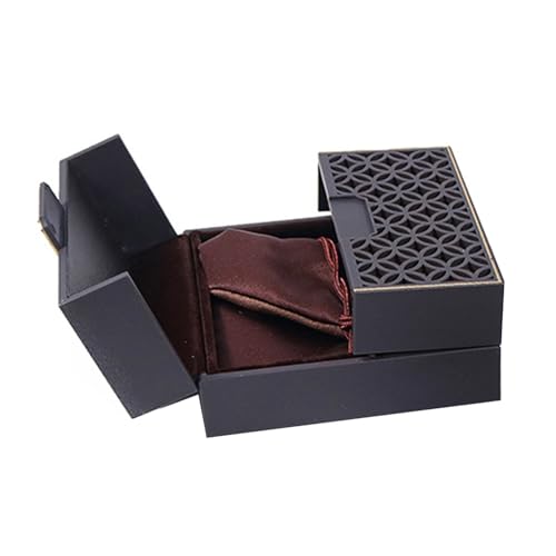 MICFENY Elegante schwarze Schmuckschatulle, ausgefallenes Kartondesign, tragbares Accessoire für Halsketten, Ringe, Ohrringe, Display und Aufbewahrung MICFENY Elegante schwarze Schmuckschatulle, ausgefallenes Kartondesign, tragbares Accessoire für Halsketten, Ringe, Ohrringe, Display und Aufbewahrung von MICFENY