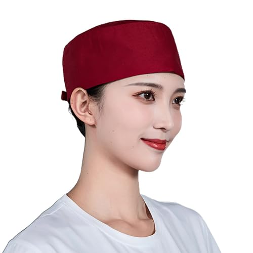 MICFENY Klassische verstellbare Arbeitskappen, Kochmütze für Hotelpersonal und Restaurant-Service, atmungsaktive flache Hüte für Sushi-Kellner von MICFENY