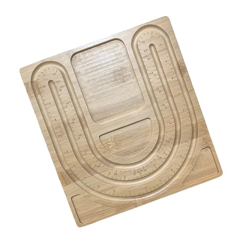 MICFENY Praktisches Tablett für Schmuckherstellung, Holzperlen mit Maßen für Armband- und Halskettenprojekte MICFENY Praktisches Tablett für Schmuckherstellung, Holzperlen mit Maßen für Armband- und Halskettenprojekte von MICFENY