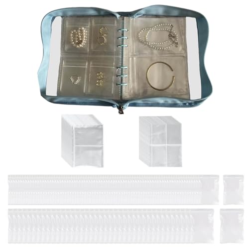 MICFENY Tragbares Schmuck-Aufbewahrungsbuch mit transparenten Taschen für Reisen, Halsketten, Ohrringe, Ringe, Armbänder, Organizer, Schmuckbinder MICFENY Tragbares Schmuck-Aufbewahrungsbuch mit transparenten Taschen für Reisen, Halsketten, Ohrringe, Ringe, Armbänder, Organizer, Schmuckbinder von MICFENY