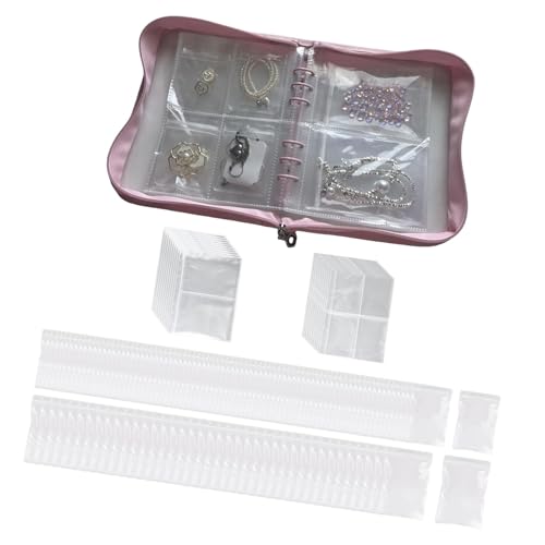 MICFENY Tragbares Schmuck-Aufbewahrungsbuch mit transparenten Taschen für Reisen, Halsketten, Ohrringe, Ringe, Armbänder, Organizer, Schmuckbinder MICFENY Tragbares Schmuck-Aufbewahrungsbuch mit transparenten Taschen für Reisen, Halsketten, Ohrringe, Ringe, Armbänder, Organizer, Schmuckbinder von MICFENY
