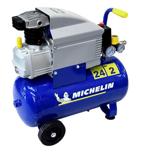MICHELIN Luftkompressor MB24-24 Liter Tank - 1,5 kW Motor - Maximaler Druck 8 bar - Ansaugleistung 170 l/min - 10,2 m³/h von MICHELIN