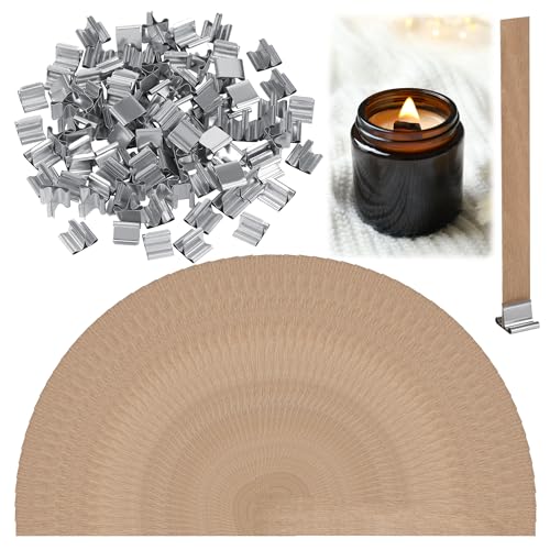 MICHIHOMIE 100 Stück Holzdochte für Kerzen mit 100 Stück Eisenständer, 13 * 130 mm Kerzendocht Holz für DIY Kerzenherstellung Handwerk MICHIHOMIE 100 Stück Holzdochte für Kerzen mit 100 Stück Eisenständer, 13 * 130 mm Kerzendocht Holz für DIY Kerzenherstellung Handwerk von MICHIHOMIE
