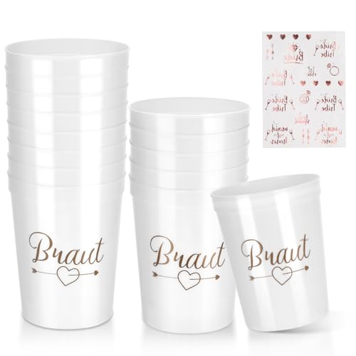 MICHIHOMIE 14 Stück JGA Becher, Braut und Team Braut Tassen mit Tattoos Set, Jga Accessoires Frauen für Junggesellenabschied Frauen, Bride to be Deko für Verlobungsfeier, Junggesellenabschied Party MICHIHOMIE 14 Stück JGA Becher, Braut und Team Braut Tassen mit Tattoos Set, Jga Accessoires Frauen für Junggesellenabschied Frauen, Bride to be Deko für Verlobungsfeier, Junggesellenabschied Party von MICHIHOMIE