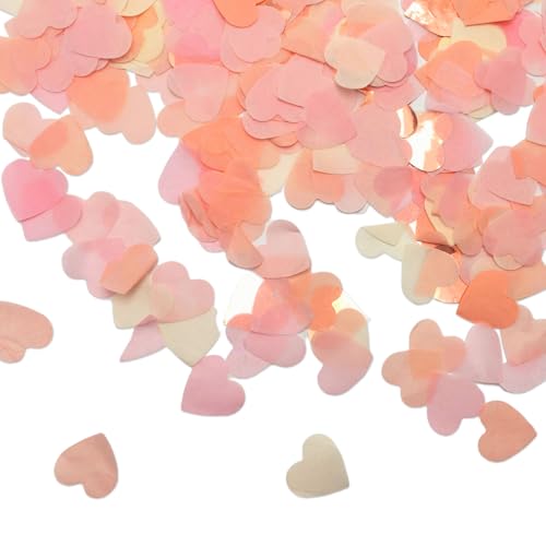 1200 Stück biologisch abbaubares Konfetti für Hochzeit, Hochzeitskonfetti mit herzförmigem, umweltfreundlichem Papier für Vlentinen-Jubiläen, Tischkonfetti Apfel für Weihnachten, Herzen von MICJLLT