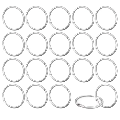 Ringbuch aus Metall, 25 mm Innendurchmesser, lose Blätter, Ringbücher zum Basteln von Notizbüchern und Notizen, 20 Stück Ringbuch aus Metall, 25 mm Innendurchmesser, lose Blätter, Ringbücher zum Basteln von Notizbüchern und Notizen, 20 Stück von MICJLLT