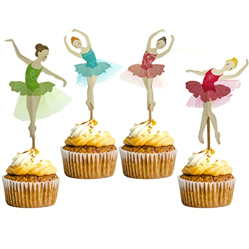 24 Stück Ballett Mädchen Cupcake Toppers, Ballerina Kuchen Dekoration für Hochzeit Geburtstag Geburtstagskuchen Party Kuchen Deko 24 Stück Ballett Mädchen Cupcake Toppers, Ballerina Kuchen Dekoration für Hochzeit Geburtstag Geburtstagskuchen Party Kuchen Deko von MICREEN
