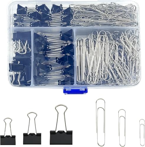 110 Stück Binder-Clips, verschiedene Größen, (51 mm, 42 mm, 32 mm, 25 mm, 19 mm, 15 mm), Büroklammern für Büro, Zuhause, Schule, Dokumentenorganisation von MIELIKKE