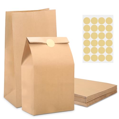 MIEWAA 24 Papiertüten mit Aufklebern Geschenktüten Kindergeburtstag 15x9x28cm Braun Kraftpapier für Mitgebsel, Süßigkeiten, Weihnachten, Hochzeit, Ostern, DIY Adventskalender MIEWAA 24 Papiertüten mit Aufklebern Geschenktüten Kindergeburtstag 15x9x28cm Braun Kraftpapier für Mitgebsel, Süßigkeiten, Weihnachten, Hochzeit, Ostern, DIY Adventskalender von MIEWAA