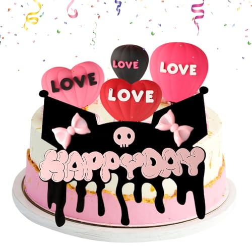 5er-Pack kur-mi niedliche Cartoon-Geburtstagskuchendekorationen, Kindergeburtstagsparty-Zubehör, Cartoon-Kuchenaufsatz, Geburtstagspartys, Themenparty-Zubehör für Kinder, Happy Birthday Kuchen von MIFKLMV
