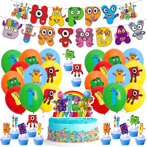 MIFKLMV 34 Pcs Kindergeburtstagsparty Dekoration Set, Kinder Geburtstag Party Supplies, Kinderparty-Dekorationen, Partyzubehör, Luftballons, Kuchen Dekorationen, für Kinder Geburtstag Party MIFKLMV 34 Pcs Kindergeburtstagsparty Dekoration Set, Kinder Geburtstag Party Supplies, Kinderparty-Dekorationen, Partyzubehör, Luftballons, Kuchen Dekorationen, für Kinder Geburtstag Party von MIFKLMV