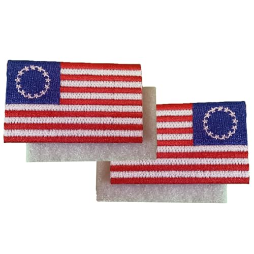 Betsy Ross Flaggenaufnäher, bestickte Nationalflaggen, Premium bestickt – Nationalemblem-Flaggen-Patch-Kombination mit Haken und Schlaufe, 12,7 x 7,6 cm Betsy Ross Flaggenaufnäher, bestickte Nationalflaggen, Premium bestickt – Nationalemblem-Flaggen-Patch-Kombination mit Haken und Schlaufe, 12,7 x 7,6 cm von MIG Atlanta