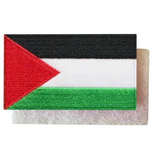 Palästina-Flagge, bestickte Nationalflaggen, Premium-Stickerei, Nationalemblem-Flagge, Aufnäher mit Haken und Schlaufe, 12,7 x 7,6 cm Palästina-Flagge, bestickte Nationalflaggen, Premium-Stickerei, Nationalemblem-Flagge, Aufnäher mit Haken und Schlaufe, 12,7 x 7,6 cm von MIG Atlanta
