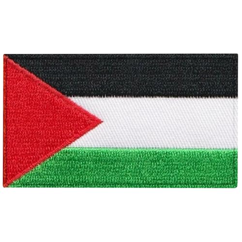Palästina-Flagge, bestickte Nationalflaggen, Premium-Stickerei, Nationalemblem-Flagge (zum Aufbügeln/Aufnähen, 12,7 x 7,6 cm) von MIG Atlanta