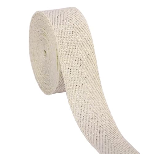 Sewing Twill Ribbon Dekoration 10 Meter umweltfreundliche Baumwollgurte 10-60 mm Gürteltasche Label Ribbon Nähband Bindung DIY Crafts Zubehör for Hochzeit, Party (Color : 10mm White) (40mm Black) ( Co von MIHOTA