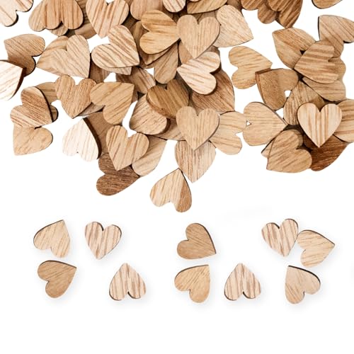 Holzherzen Hochzeitsdeko 200 Stück Hochzeitsdeko 12 x 12mm Deko Hochzeit DIY Materialien Holzherzen zum Beschriften Tischdeko Hochzeit für Dekoration Party Festival Basteln von MIHURO