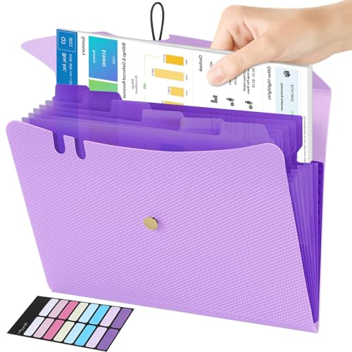 Fächermappe A4, Dokumentenmappe 7 Fächer mit Deckel, Erweiterbare Aktenordner mit Etiketten, Tragbar Mappe mit Fächern für Zuhause Büro Schule und Auf Reisen Fächermappe A4, Dokumentenmappe 7 Fächer mit Deckel, Erweiterbare Aktenordner mit Etiketten, Tragbar Mappe mit Fächern für Zuhause Büro Schule und Auf Reisen von MIILLPOP