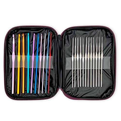22 Stück Set Häkelnadeln Crochet Hooks Stricknadeln, 10 Größen bunt aus Aluminium und 12 Größen silber aus Stahl, Werkzeuge für Stricken Häkeln 22 Stück Set Häkelnadeln Crochet Hooks Stricknadeln, 10 Größen bunt aus Aluminium und 12 Größen silber aus Stahl, Werkzeuge für Stricken Häkeln von MIJOMA