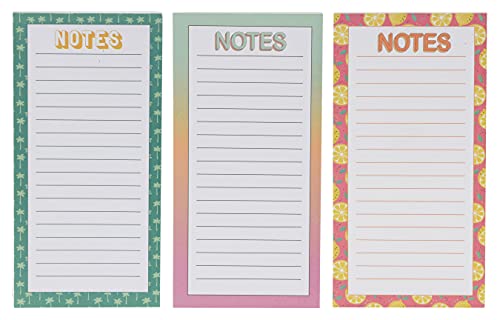 3 Stück Set Notizblock Einkaufsliste Kühlschrankblock magnetisch Liniert, für Memos, Listen und Notizen, 50 Blatt (Summer Design) von MIJOMA