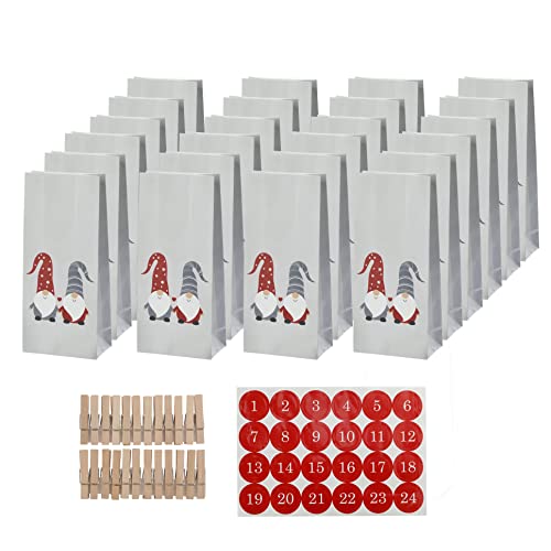 Adventskalender zum Befüllen Selbstbefüllen mit 24 Papiertüten, 24 Zahlenaufklebern und 24 Holzklammern, DIY-Adventskalender zum Basteln Adventskalender zum Befüllen Selbstbefüllen mit 24 Papiertüten, 24 Zahlenaufklebern und 24 Holzklammern, DIY-Adventskalender zum Basteln von MIJOMA