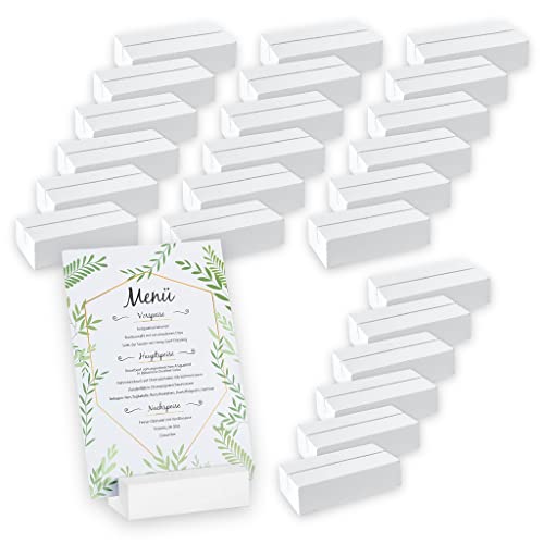 MIJOMA 24 Stück Set Kartenhalter Tischkartenhalter Menükartenhalter aus Holz weiß - ideal für die Hochzeit MIJOMA 24 Stück Set Kartenhalter Tischkartenhalter Menükartenhalter aus Holz weiß - ideal für die Hochzeit von MIJOMA