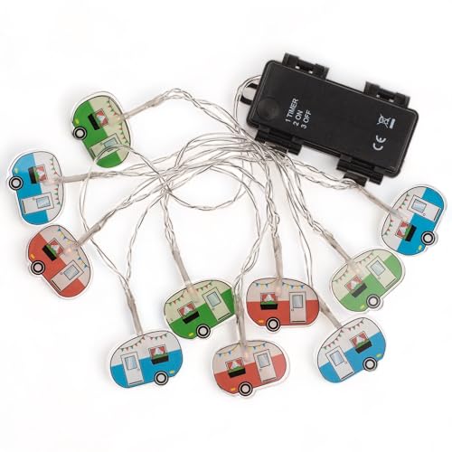 MIJOMA Bunte LED Lichterkette mit Timer und Langer Lebensdauer, Batteriebetrieben für Stimmungsvolle Atmosphäre zu Hause, 10 LED, 1.60m (Wohnwagen) von MIJOMA