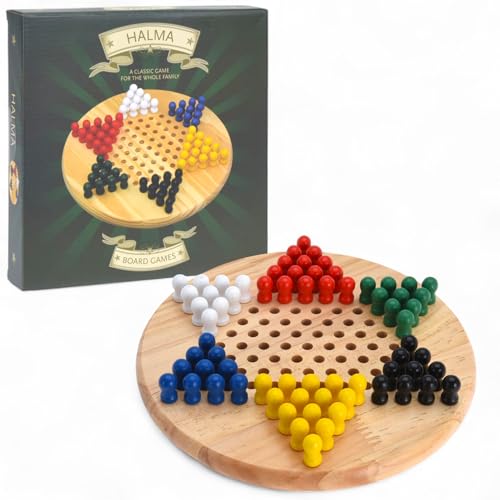 MIJOMA Halma-Spiel aus Holz – Klassisches Brettspiel für die ganze Familie, rundes Spielfeld Ø 21 cm, nachhaltige Holzfiguren MIJOMA Halma-Spiel aus Holz – Klassisches Brettspiel für die ganze Familie, rundes Spielfeld Ø 21 cm, nachhaltige Holzfiguren von MIJOMA