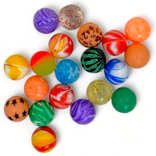 MIJOMA Kunterbunte Mini-Flummis Bouncing Balls 20 Stück Set | Perfekte Mitgebsel & Gastgeschenke für Kindergeburtstage und Schultüten | 25mm lebendige Mischung mit großartiger Sprungkraft von MIJOMA