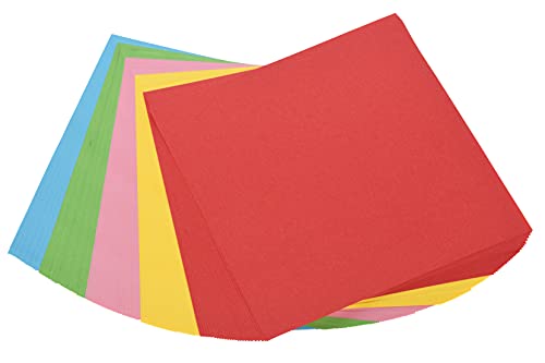MIJOMA Origami-Papier Bastelpapier Faltblätter quadratisch, 15,6 x 15,6 cm, 125er Pack in 5 Farben Sortiert von MIJOMA