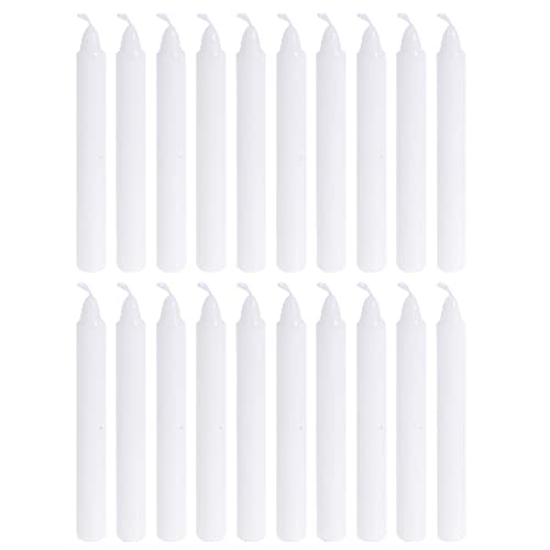 MIJOMA Set Festliche Baumkerzen, Weihnachtskerzen, Pyramidenkerzen, Christbaumkerzen aus Wachs für Weihnachtsbaum, Geburtstagsfeiern und Torten, Lange Brenndauer, Ø11x105 mm (20, Weiß) von MIJOMA