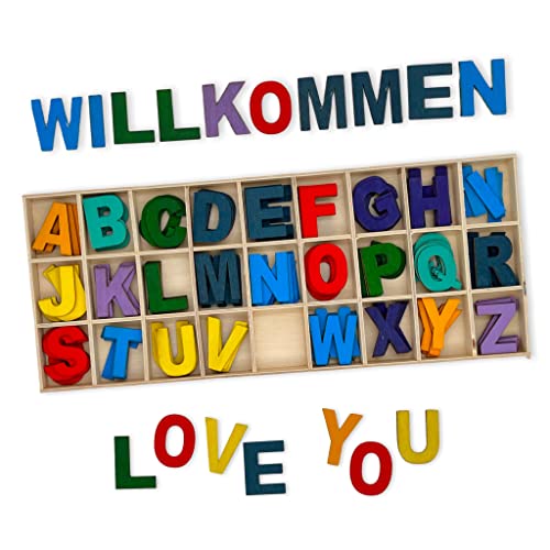 MIJOMA Vielseitiges Holzbuchstaben Set, 130-tlg - Buntes Alphabet Großbuchstaben A-Z, Ideale Lernhilfe, Perfekt zum Basteln und Dekorieren, Mit praktischer Aufbewahrungsbox, langlebig und trendig MIJOMA Vielseitiges Holzbuchstaben Set, 130-tlg - Buntes Alphabet Großbuchstaben A-Z, Ideale Lernhilfe, Perfekt zum Basteln und Dekorieren, Mit praktischer Aufbewahrungsbox, langlebig und trendig von MIJOMA