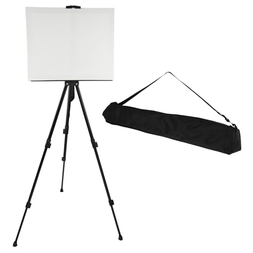 MIJOMA klappbare Metall-Staffelei mit Tragetasche – Höhenverstellbar von 52–162 cm, für Leinwände bis 80 cm – Stabil, leicht & mobil für Künstler, Präsentationen, Poster & Displays von MIJOMA
