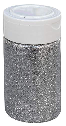 Schimmernder Glitzerpuder Glitzer-Pulver zum Basteln und Verzieren von Karten, bunter Glitter für Dekoration (Silber 100g Streudose) von MIK funshopping